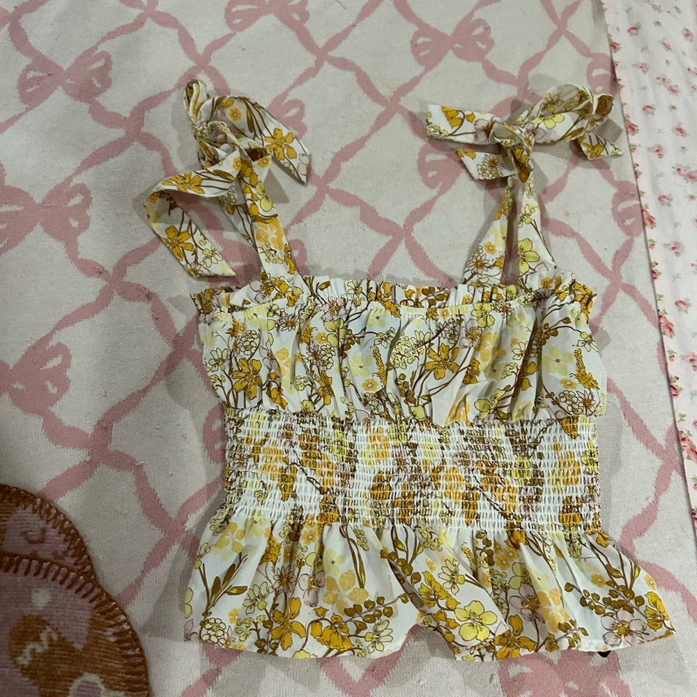 Forever 21 Yellow Floral Camisole